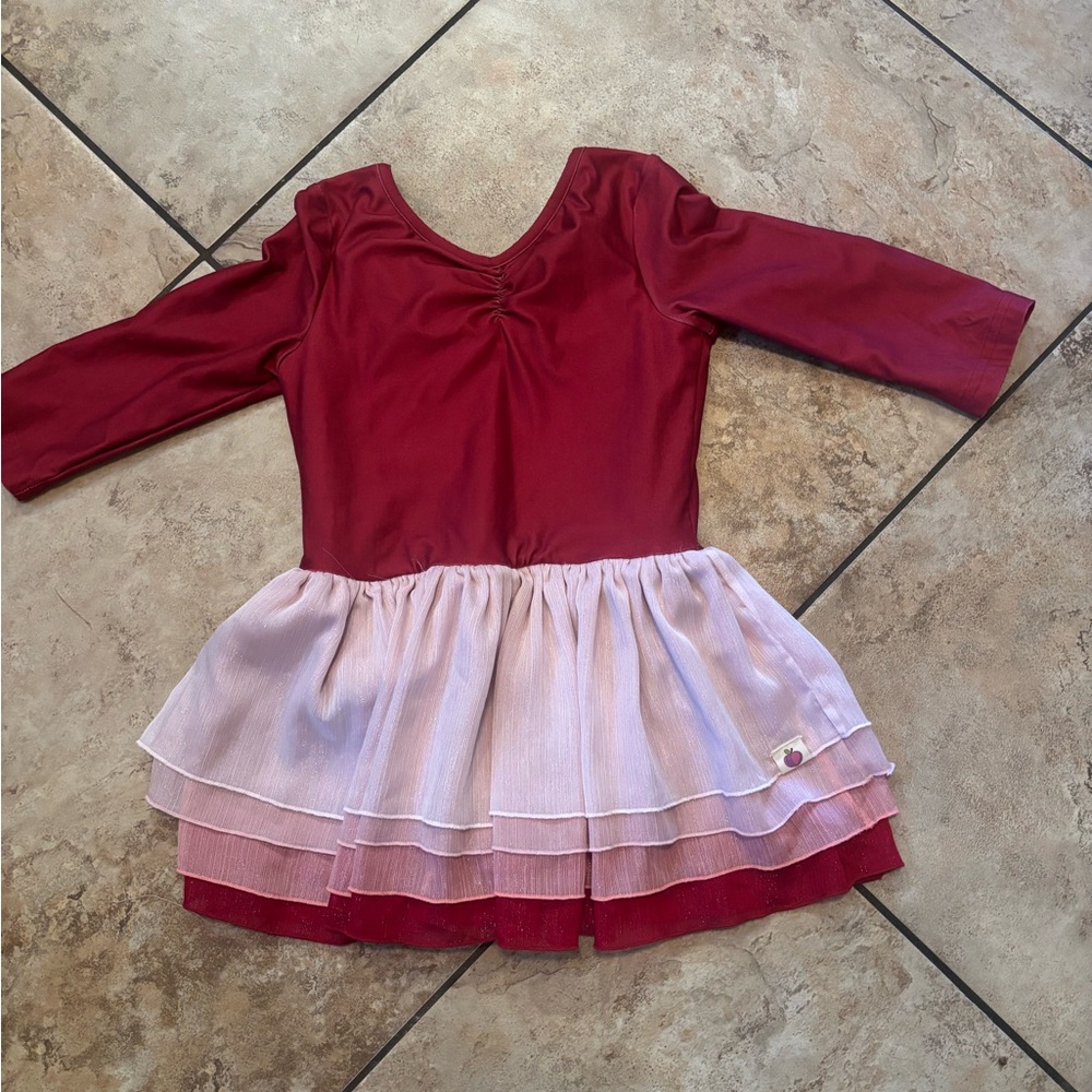 cheeky plum Maroon and Light Pink Girls Dance Dress